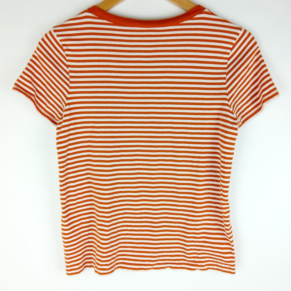 Madewell Rust Stripe Tee Size Small - image 6